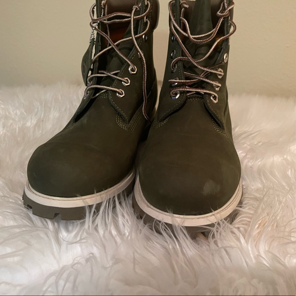 Timberland Men's 6-Inch Premium Waterproof Boots, Spinach Nubuck, 12 M